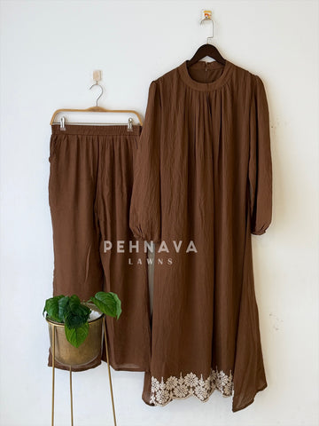Halter Pleated Neck Co-ord Set-SN5173