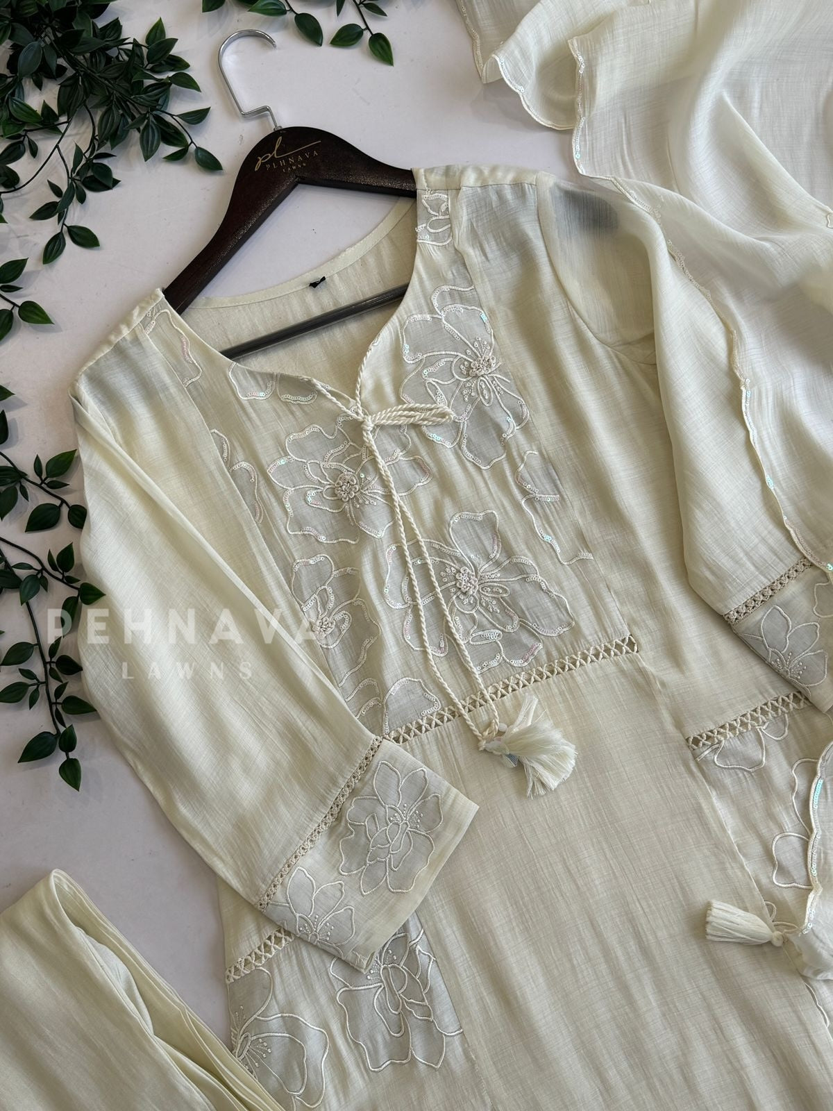 Embroidered Chanderi Suit-12682