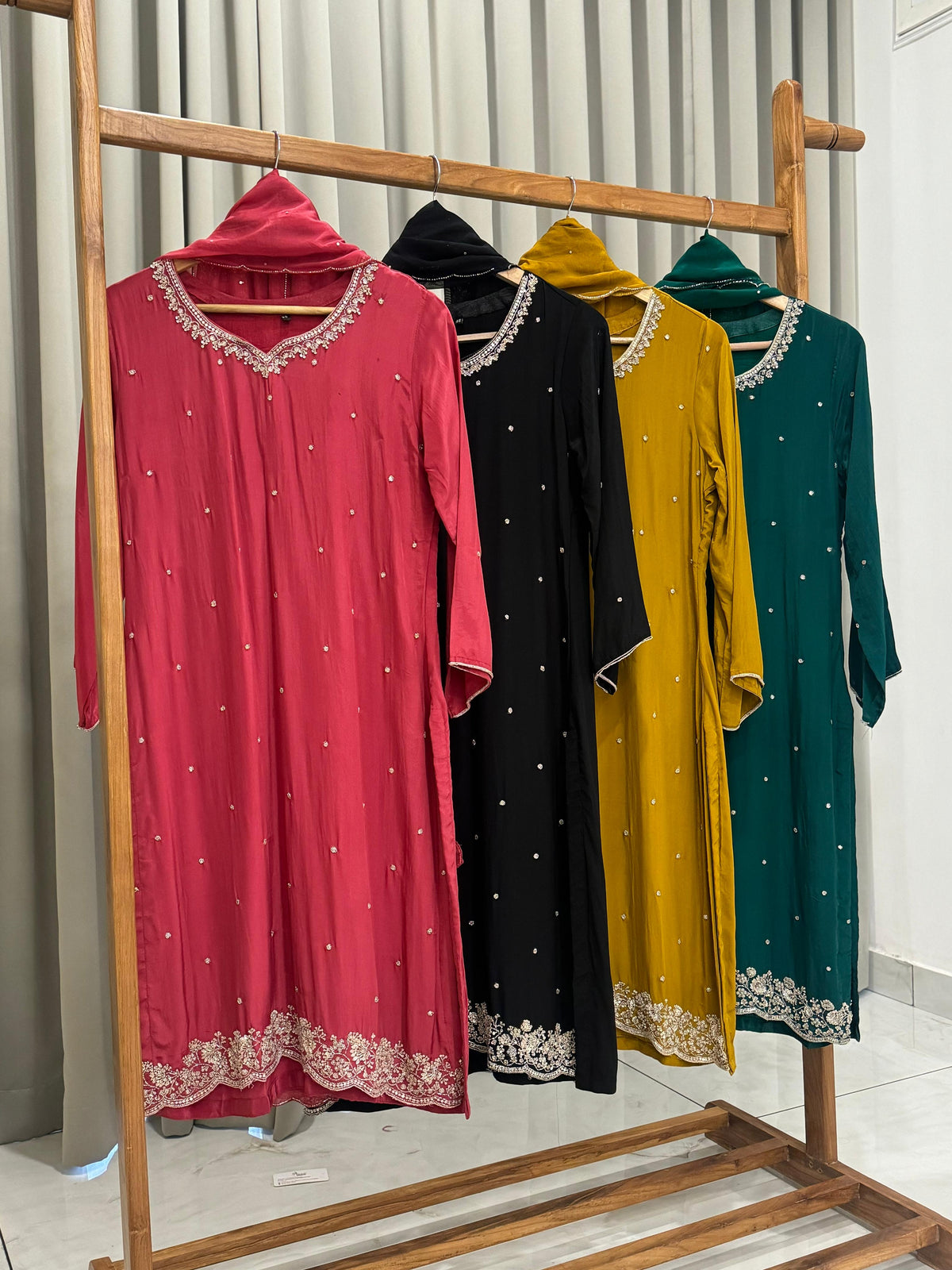 Handworked Premium Ready to wear suit with Neck detailings