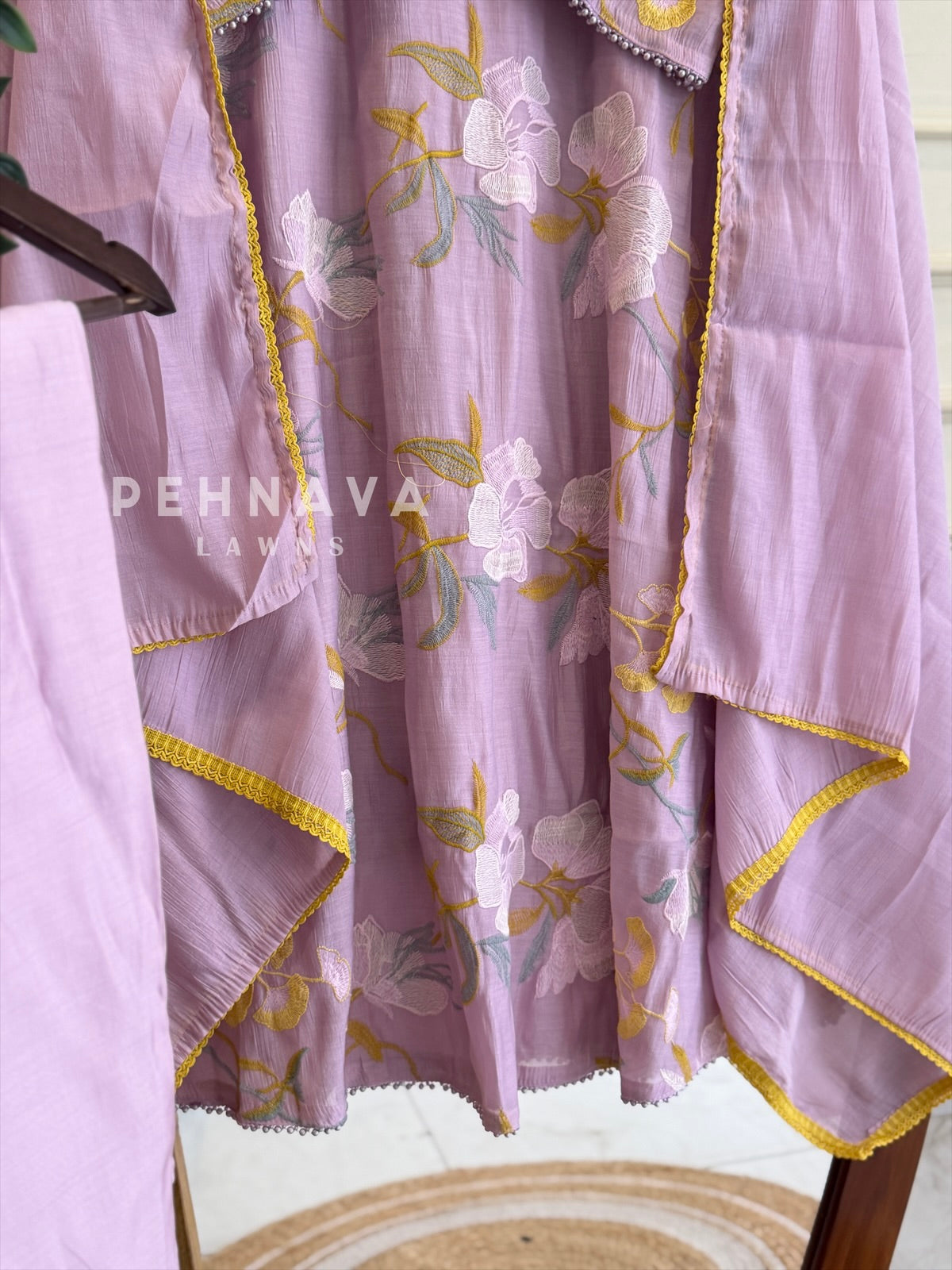 Floral Embroidered Suit Set