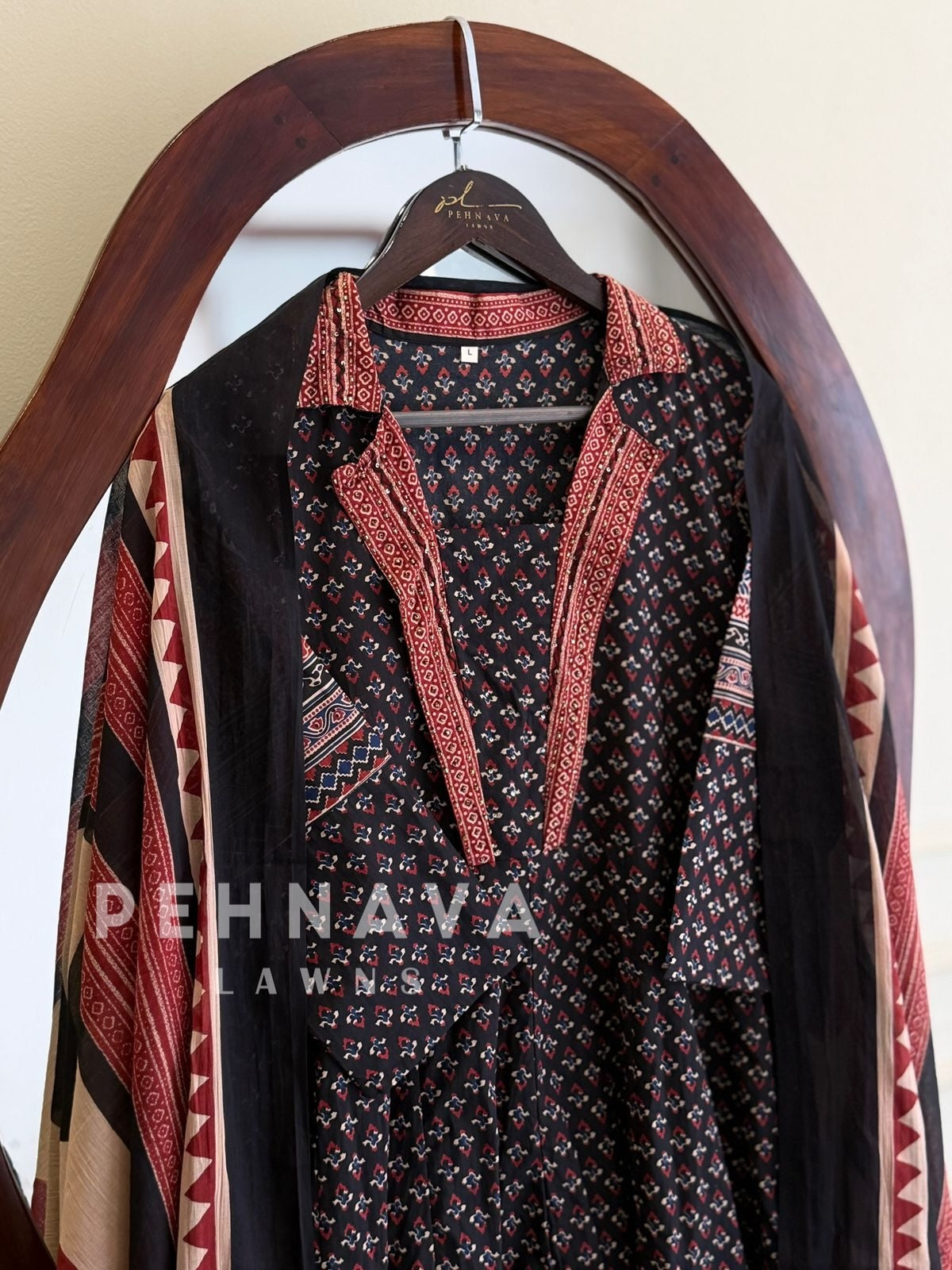 Ajrak Print Cotton Suit Set