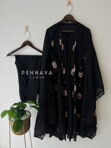 Embroidered Three Piece Suit-15686