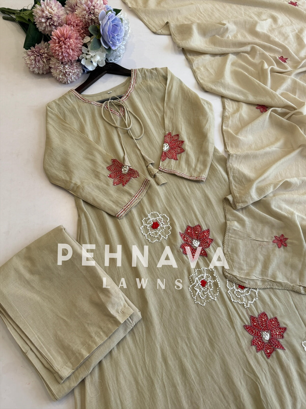 Gentle Bloom Chanderi Set