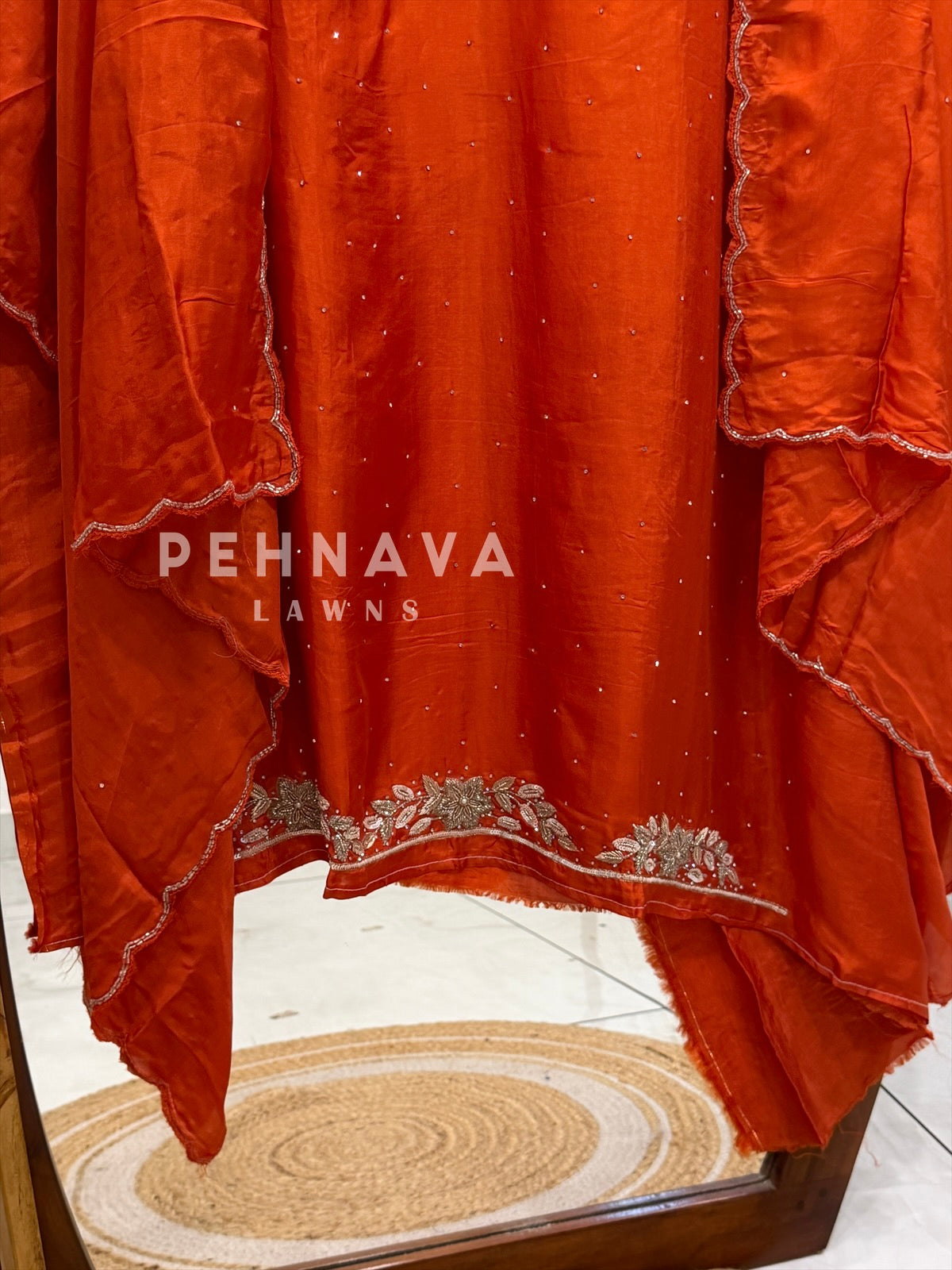 Premium Crepe Handworked Unstitched Suit H 5190