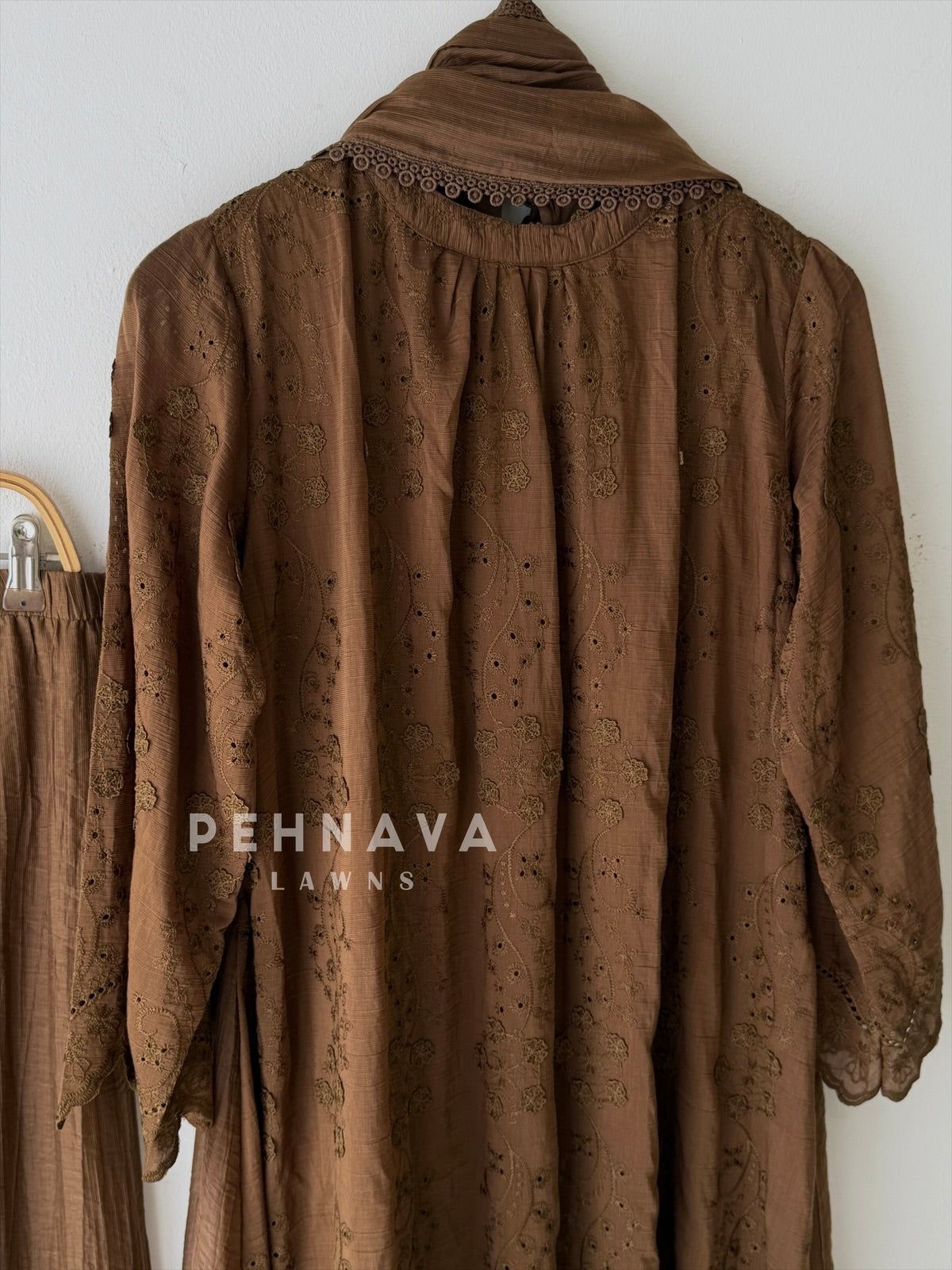 Floral Embroidered Three Piece Suit Set SN5248