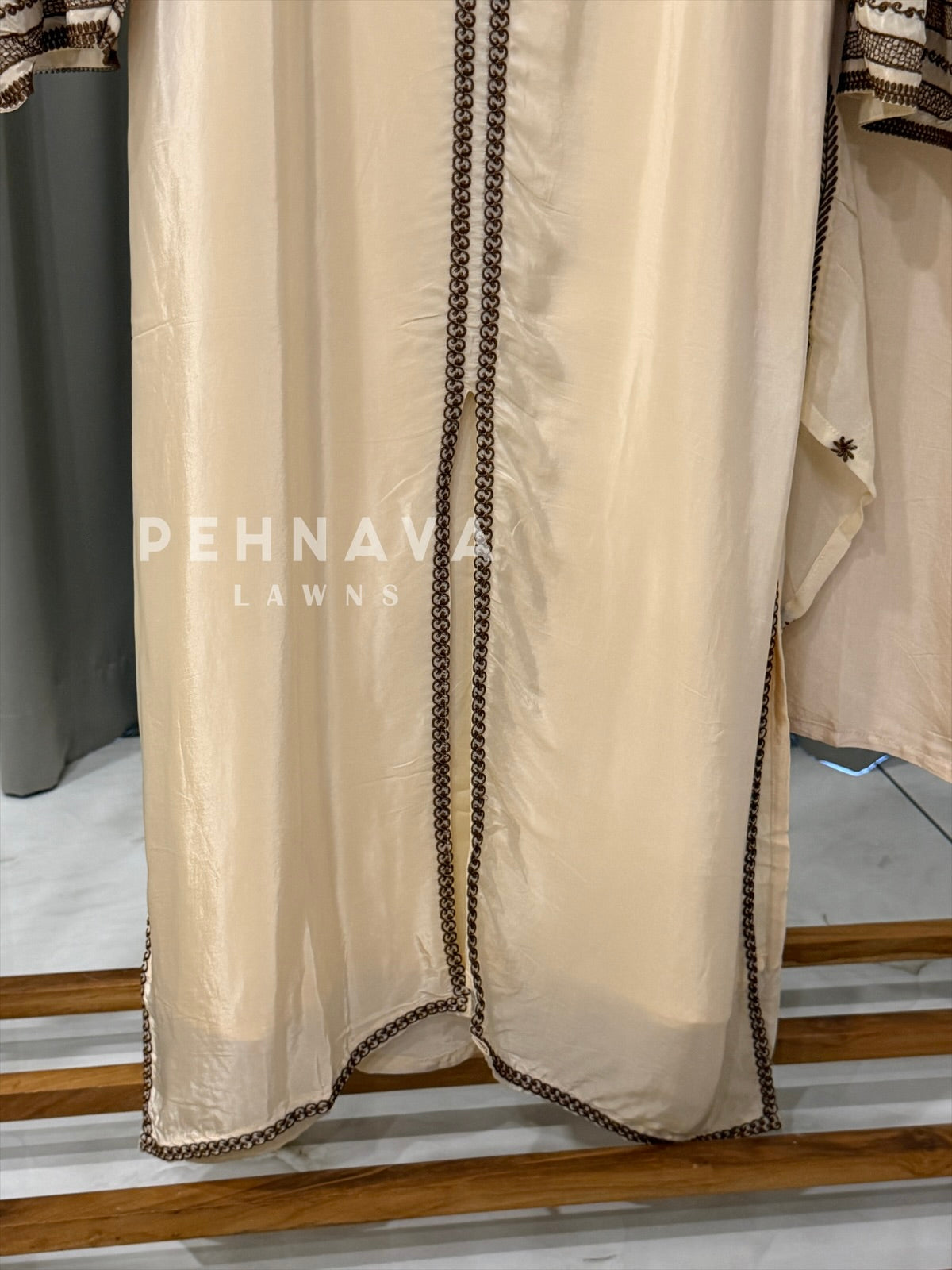 Crepe Embroidered Yoke Three Piece Ensemble