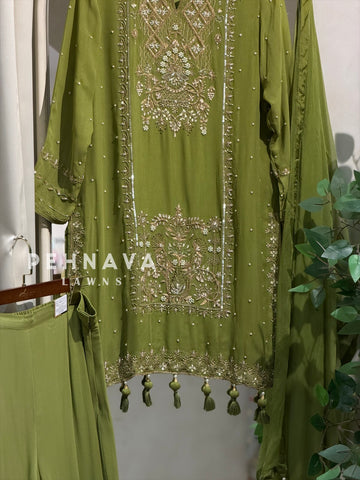 Premium  Handworked Sharara Suit