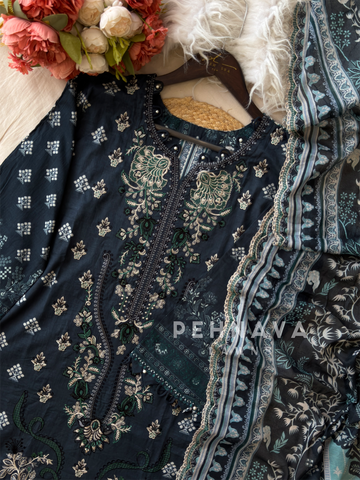 Printed Embroidered Ready to Wear Suit-2102