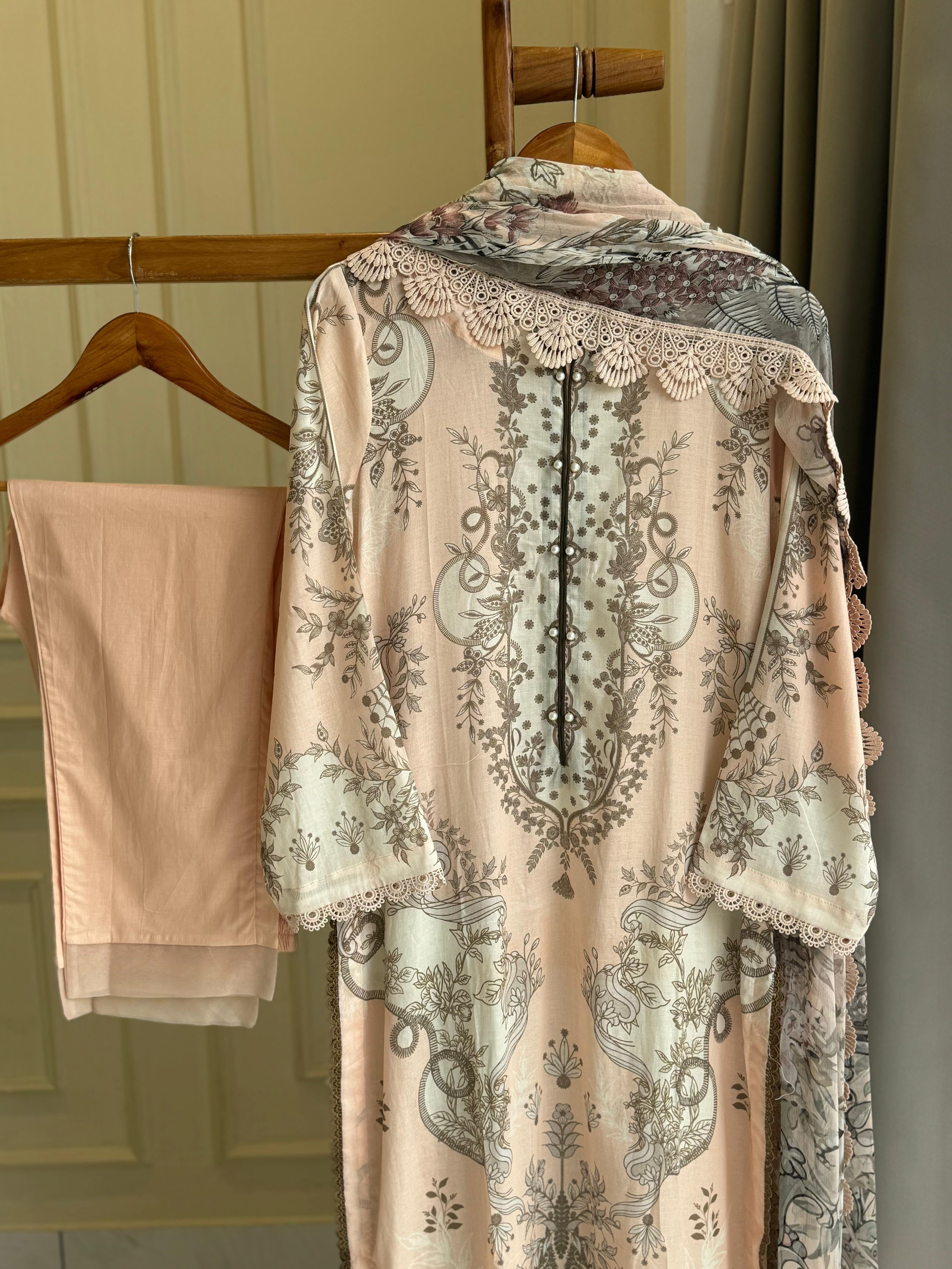Casual Fit Lawn Suit- 08914