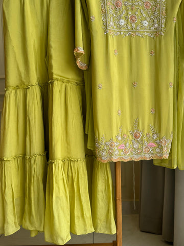 Chinnon handworked suit with Sharara Bottom
