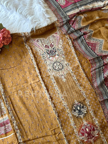Muslin Unstitched Suit-324C - Pehnava Lawns
