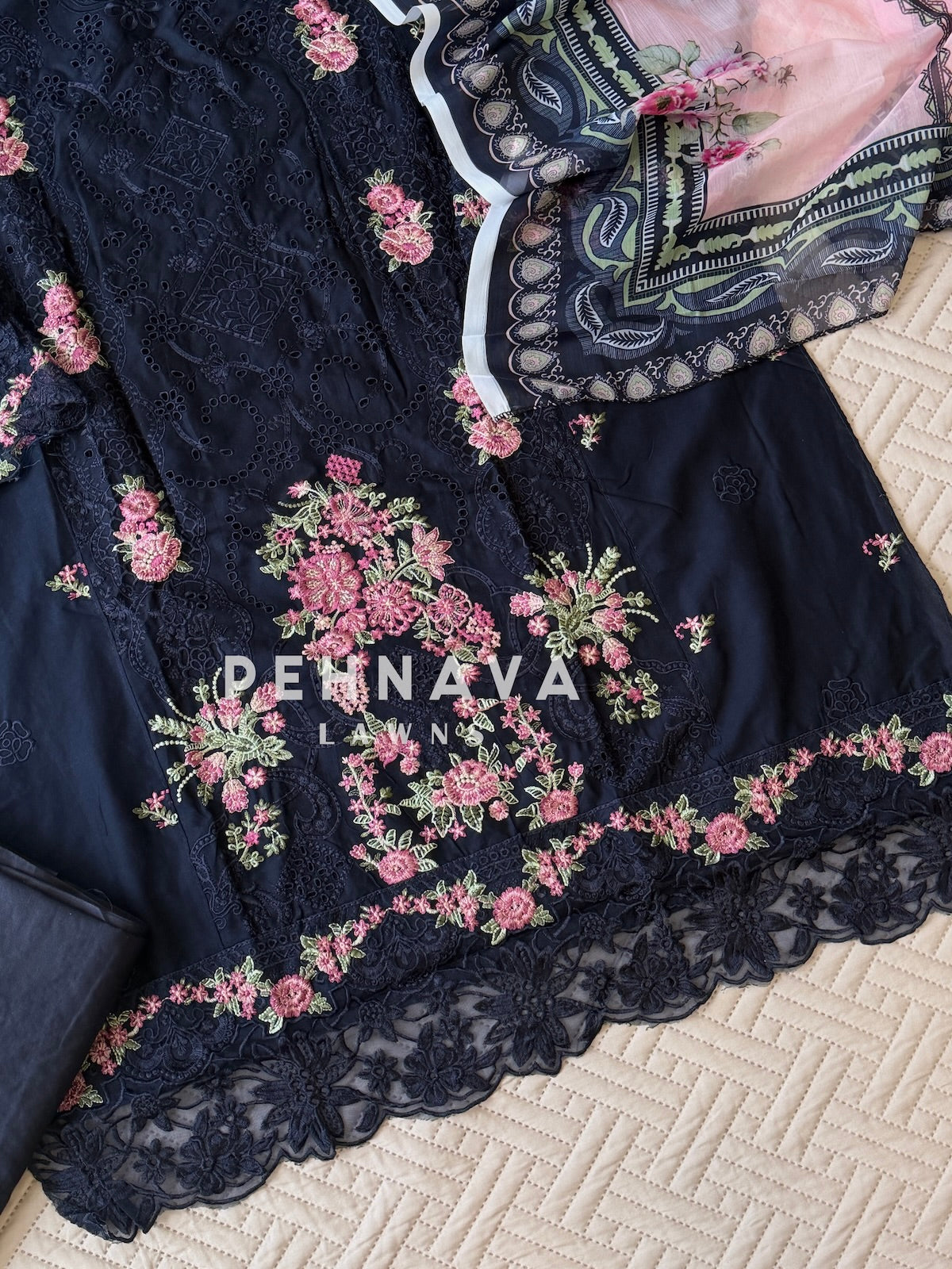 Embroidered Semi Stitched Suit-4212