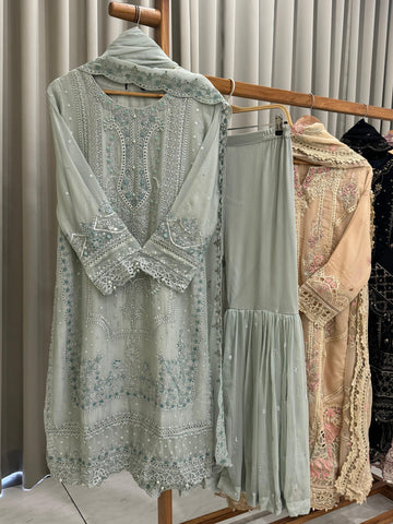 Luxurious Sadabahar Mahpara Chiffon Suit-3566