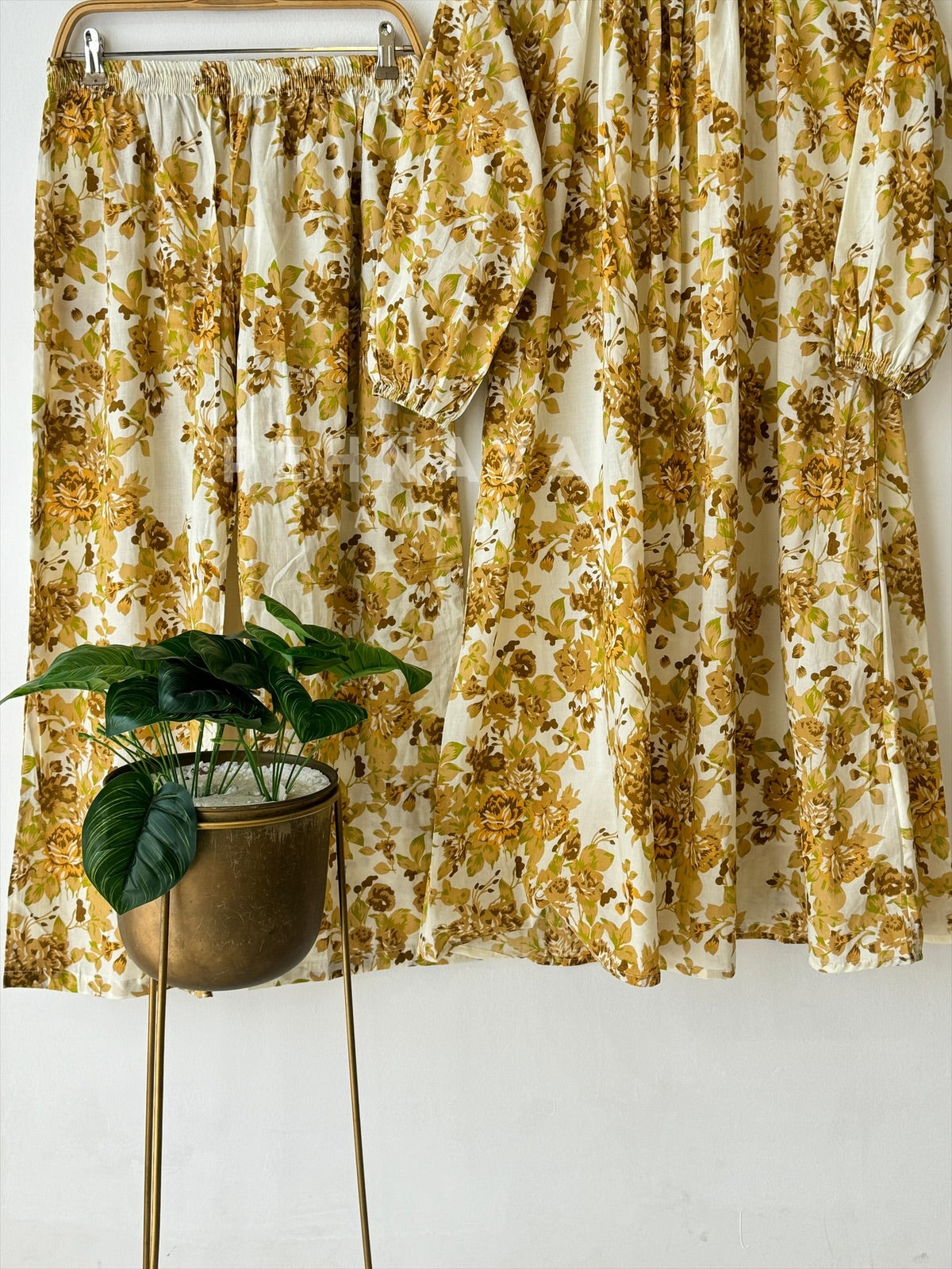 Yellow Floral Co-ord Set - Pehnava Lawns