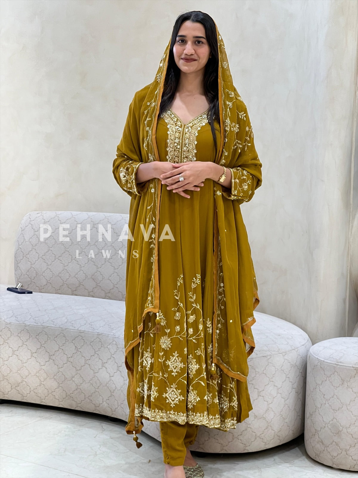 Handworked Anarkali Suit - Pehnava Lawns