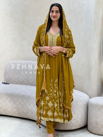 Handworked Anarkali Suit - Pehnava Lawns