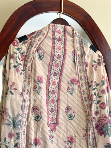 Floral Printed Unstitched Suit