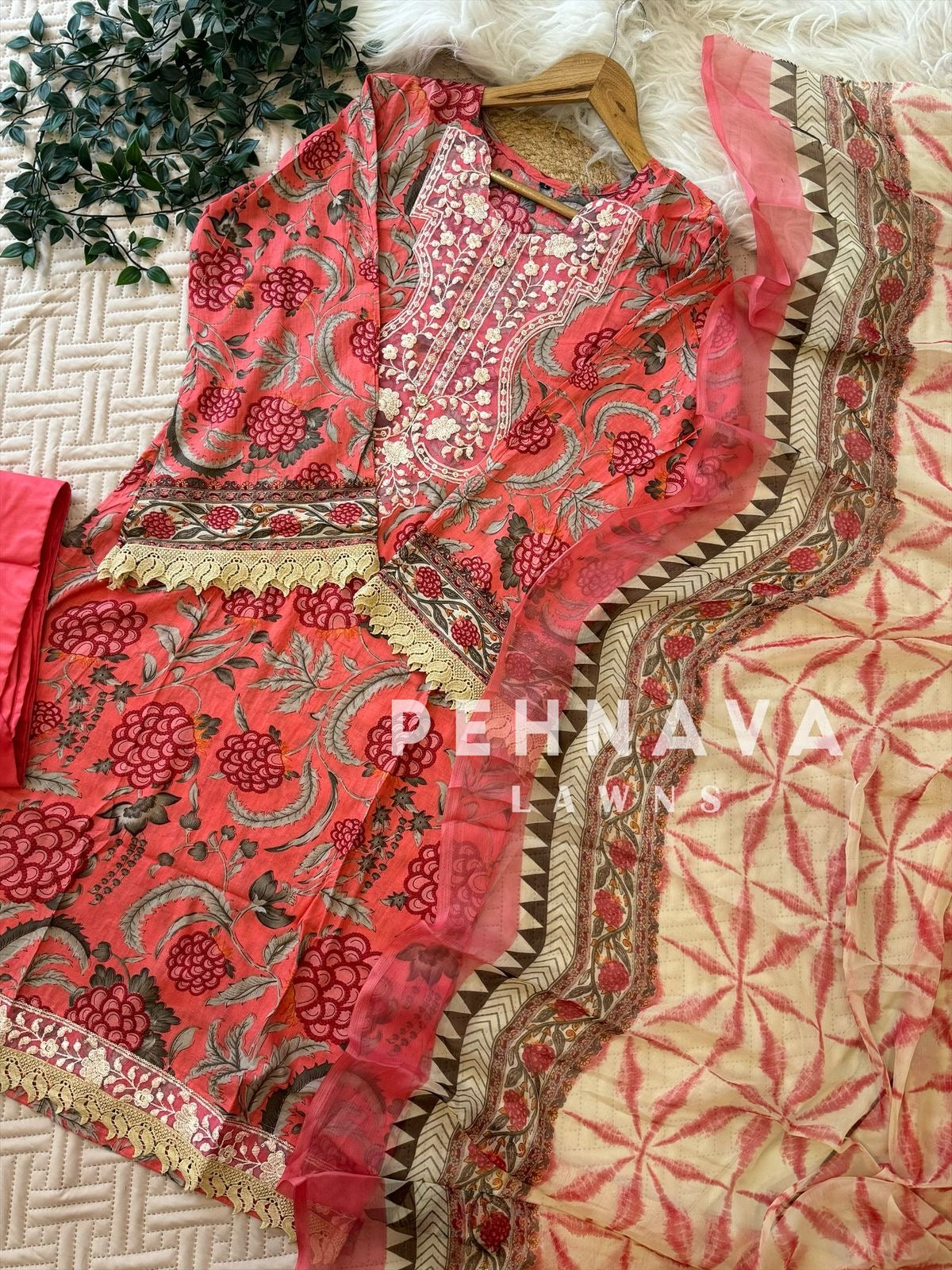 New Pink Cotton Casual Suit-1277