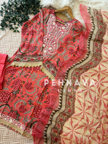 New Pink Cotton Casual Suit-1277