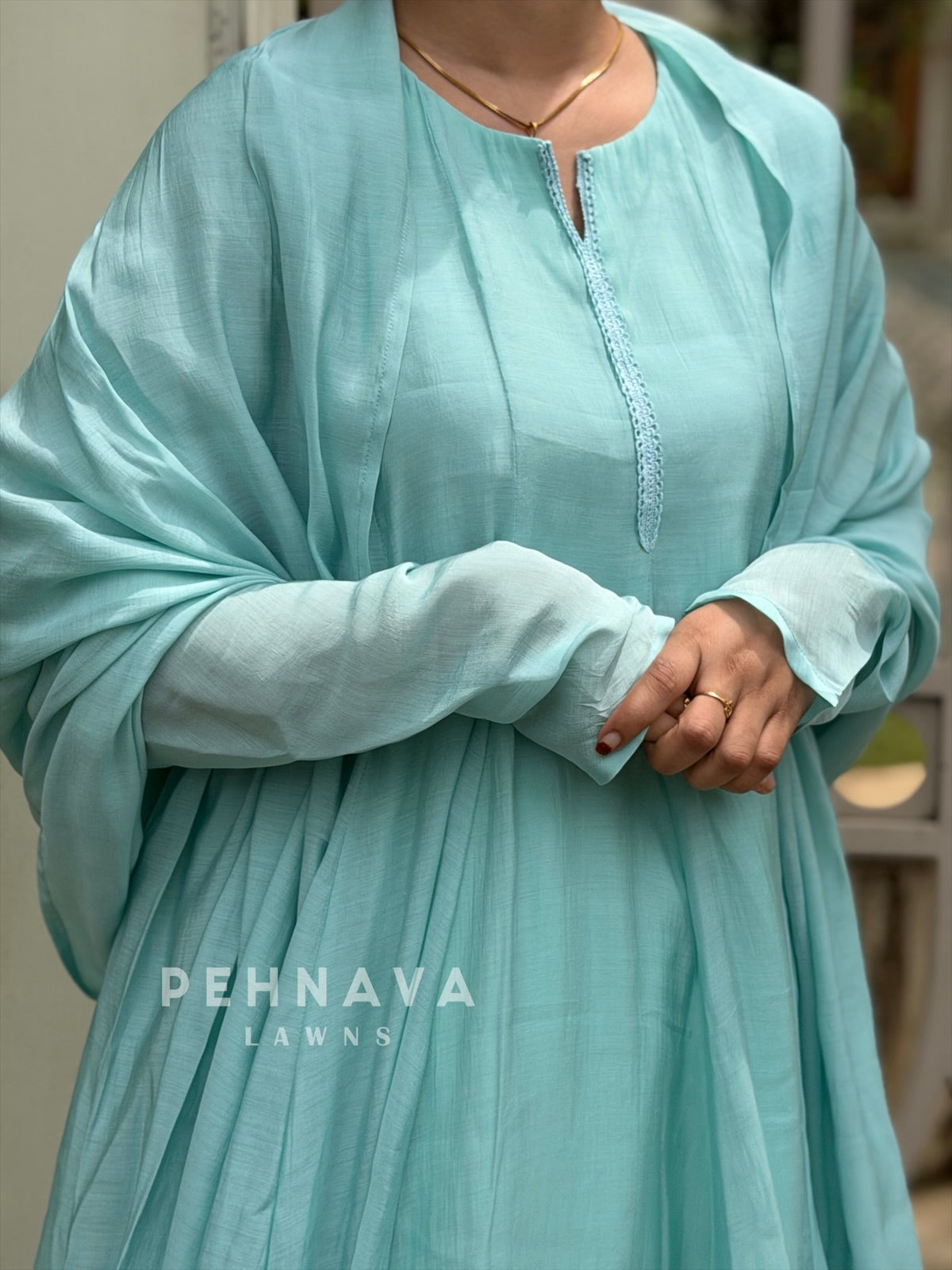 Floral Detailed Tunic set B215 - Pehnava Lawns