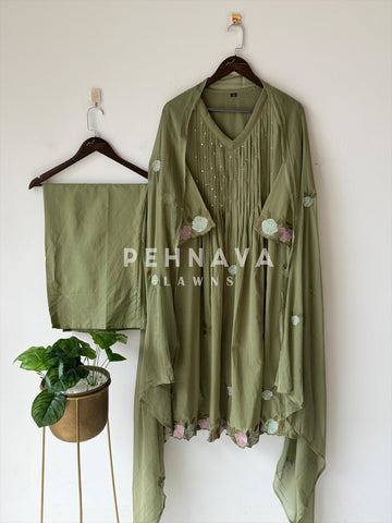 Soft- Cotton Pin Tuck Detailed Suit-6221