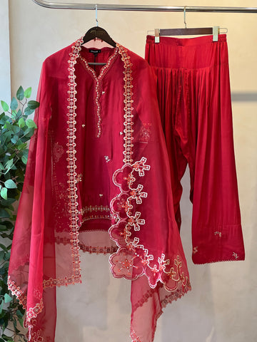 Dhanak luxurious stitched embroidered suit DL-0333