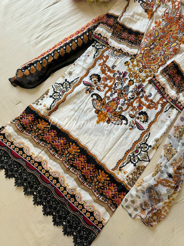 Formal Cotton Suit Featuring Embroidered patches-1031 A