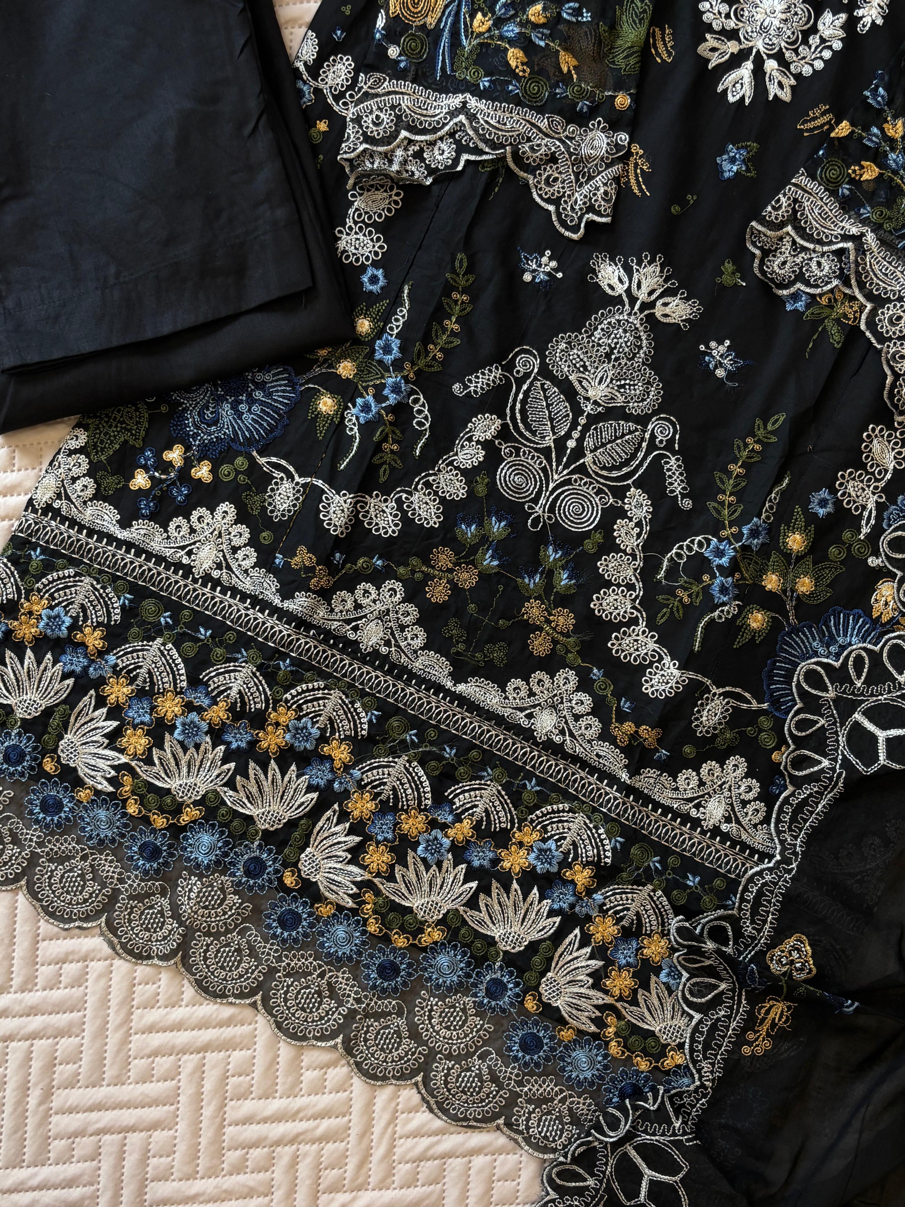Cotton Embroidered Suit-2251
