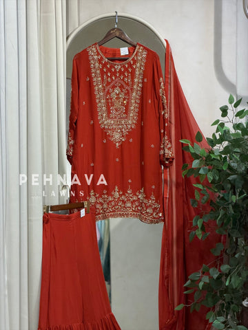 Premium  Handworked Sharara Suit