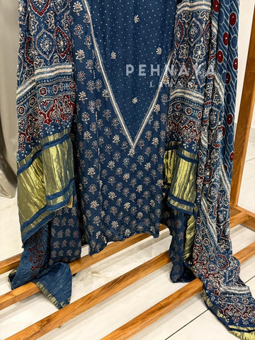 Ajrak Printed Unstitched Suit