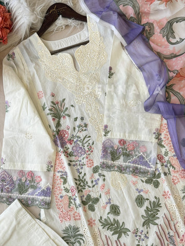 Floral Embroidered Suit Set-1663