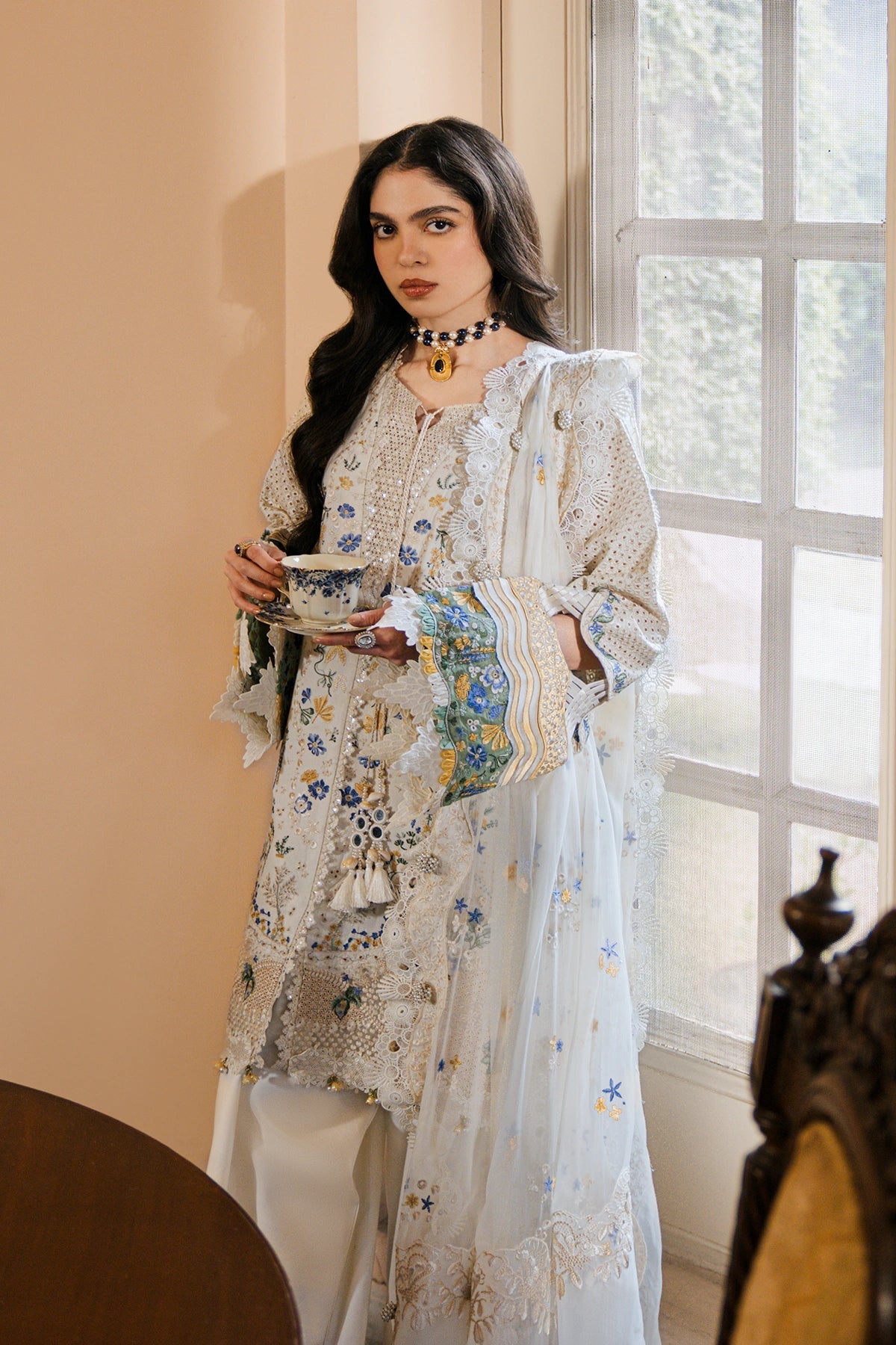 Sundas Ahad Premium Suit-OFF WHITE EL-08