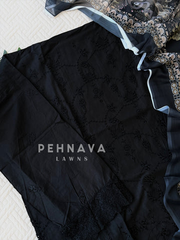 Embroidered Semi Stitched Suit-2186