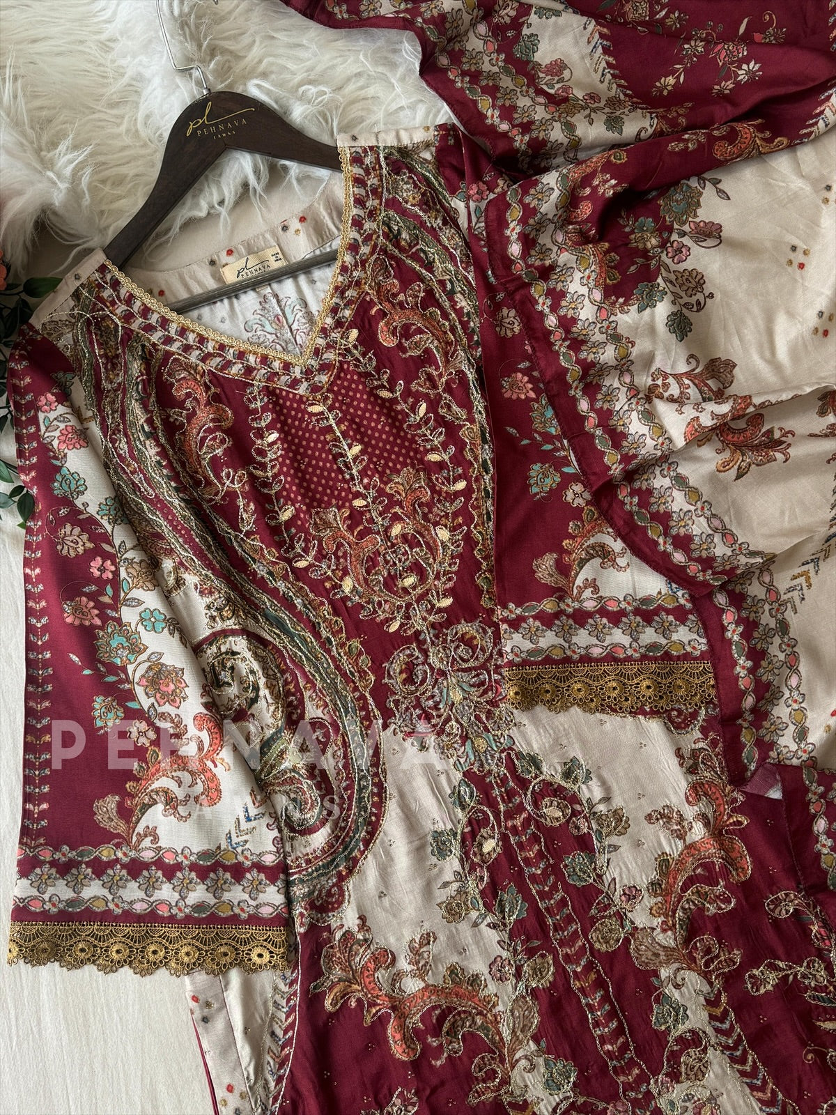 Paisley Muslin Suit-KT-334