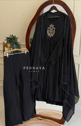 Floral Bead Handworked Suit H-185