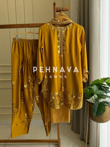 New Pink and Yellow Farshi Salwar 1578