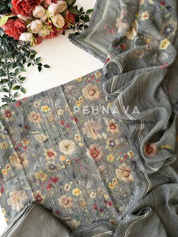 Floral Embroidered Unstitched Suit 4127