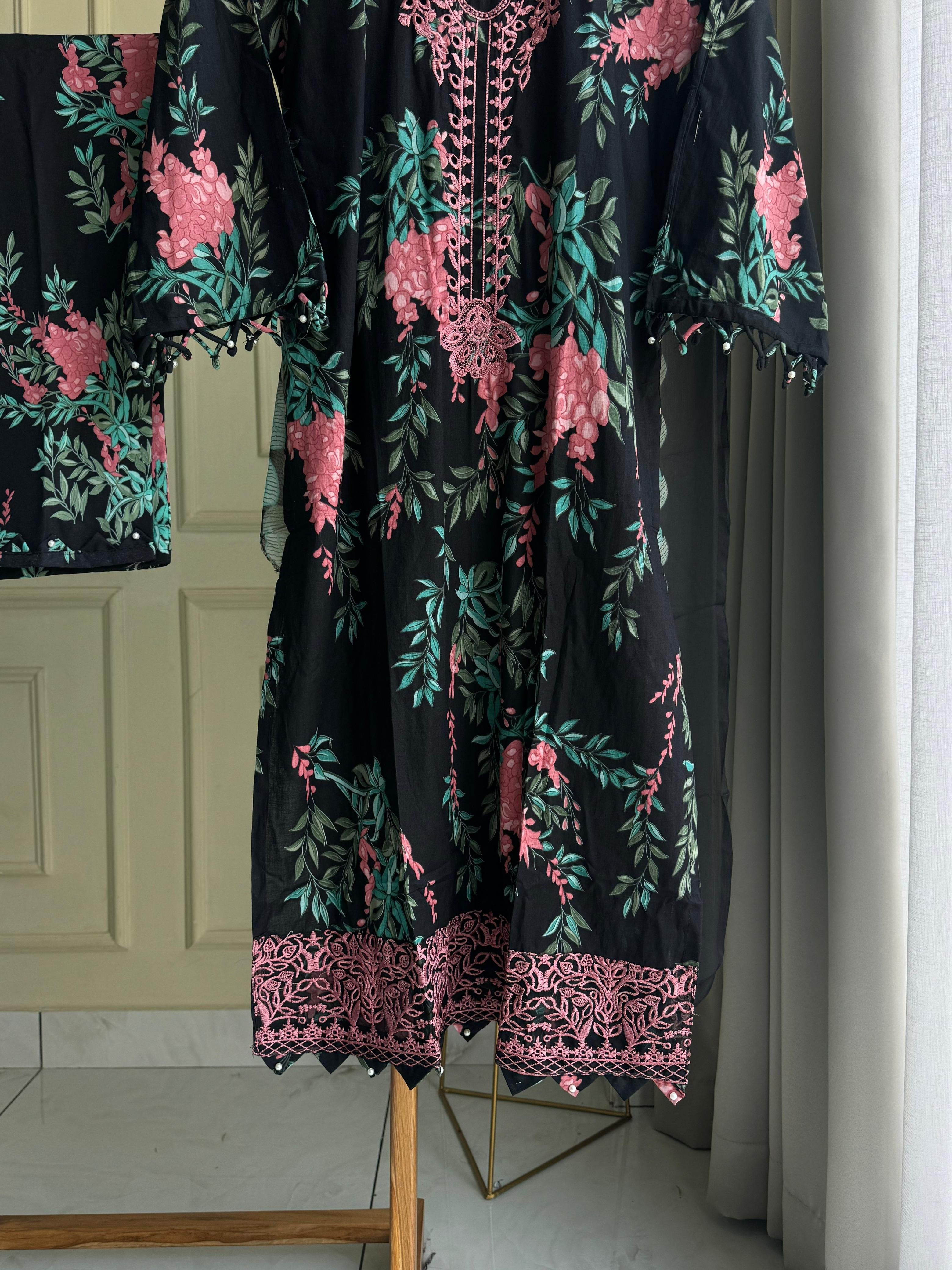 Cotton Casuals with Self Embroidered Dupatta-3905