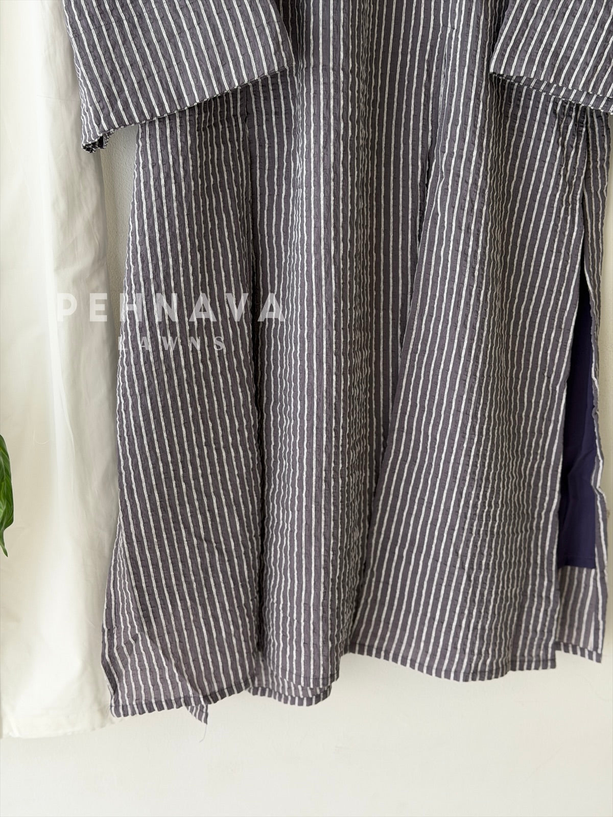 Modest Striped Side-Slit Two Piece Set-B227