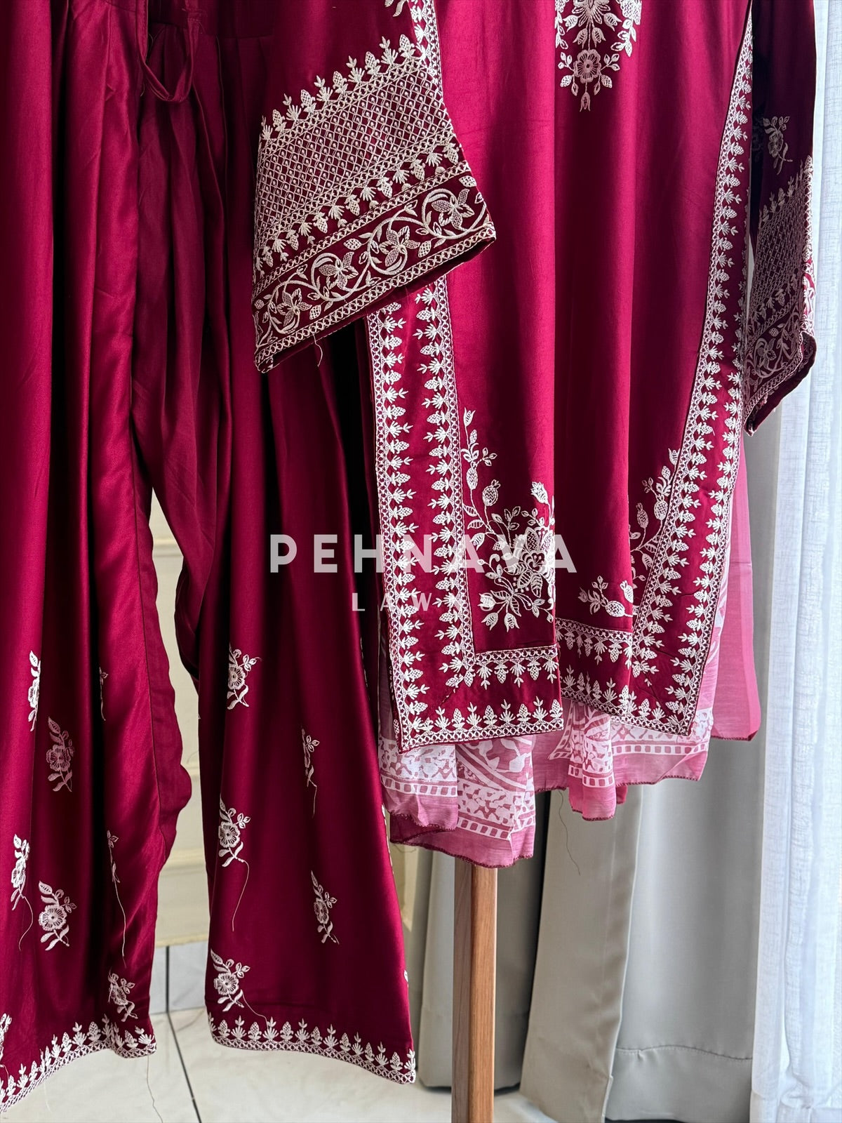 Minimal Embroidered Rayon Ethnic Set