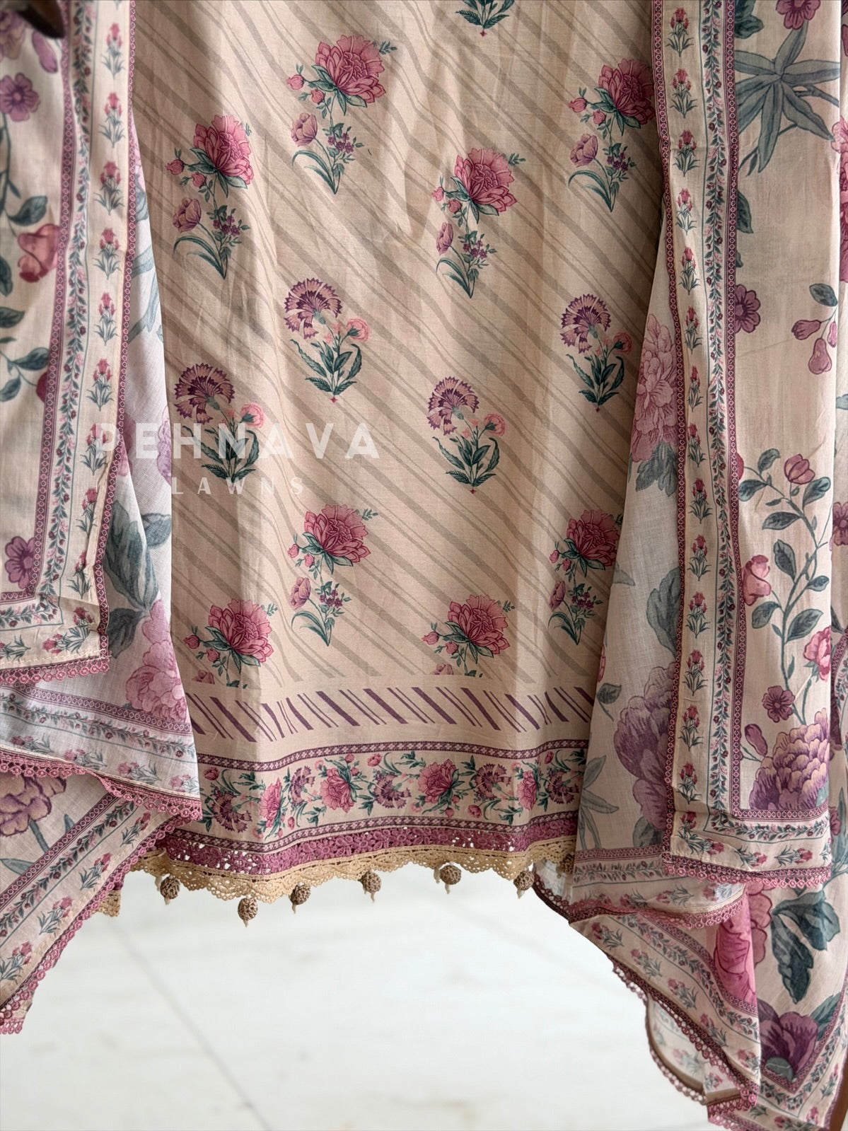 Floral Printed Unstitched Suit