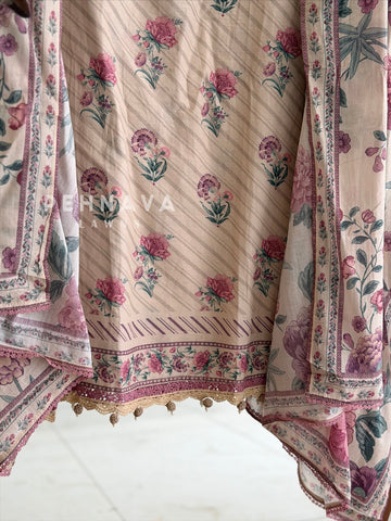 Floral Printed Unstitched Suit