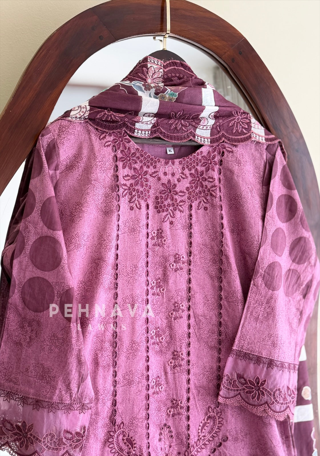 Embroidered Printed Suit Set-2002-4