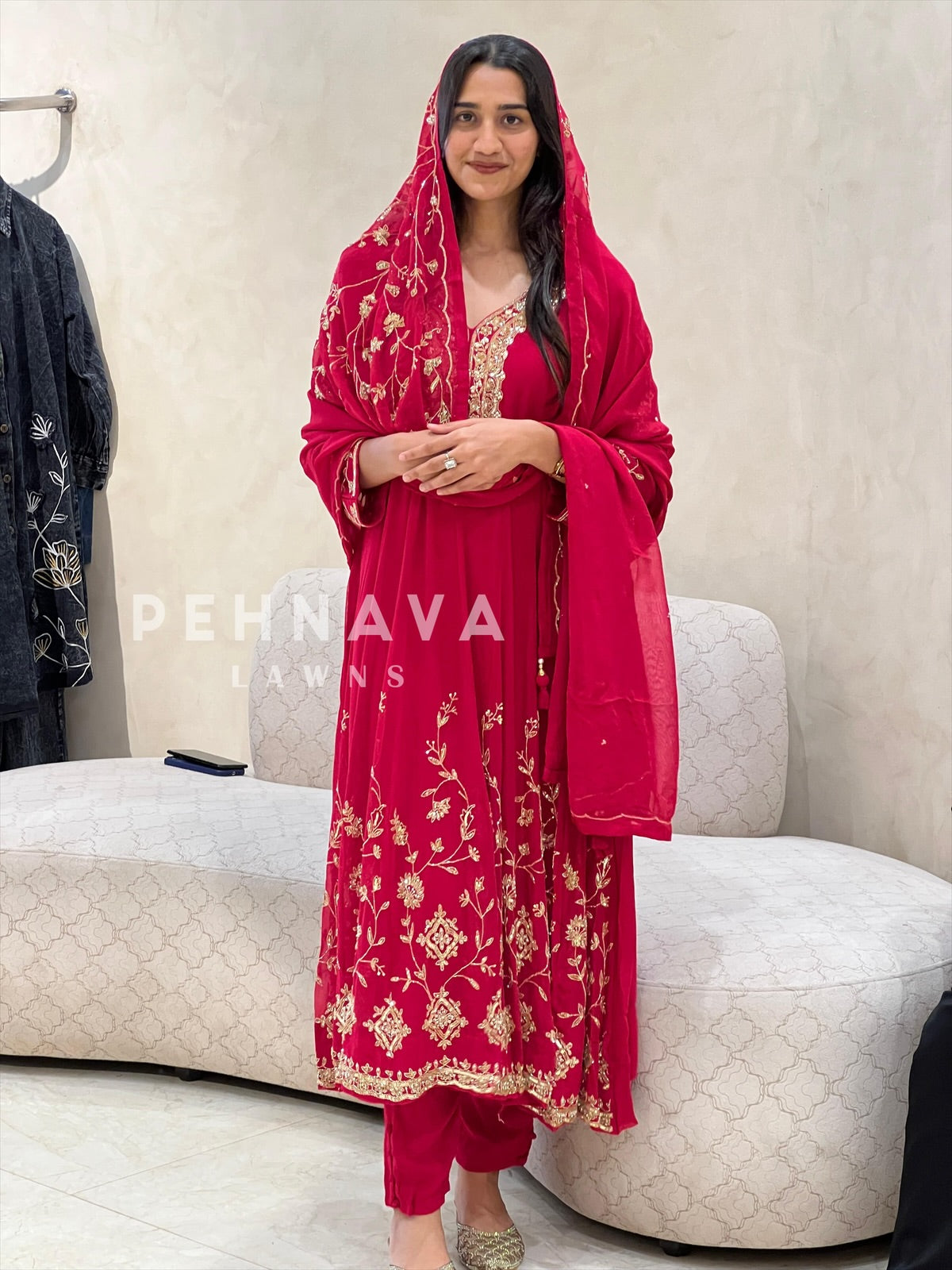 Handworked Anarkali Suit - Pehnava Lawns