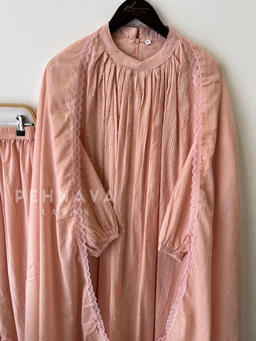 Balloon Sleeve Dobby Cotton  Sui-4024