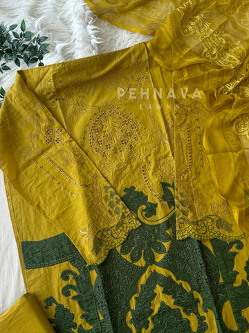 Multi Shaded Suit With Appliqué Design-1286 - Pehnava Lawns