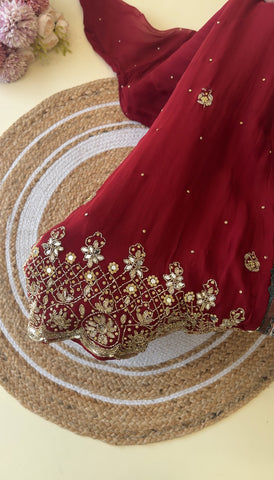 Viscous organza handworked suit-with color options