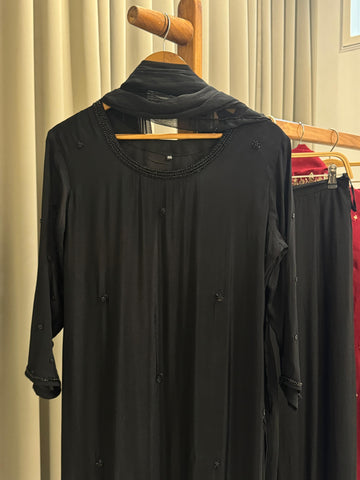 Chinnon hand worked party wear-Black2728