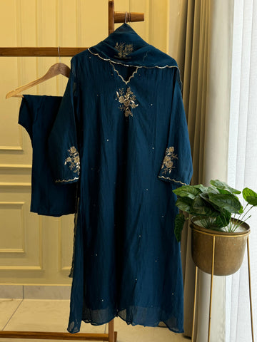 Premium Handworked Pure Mul-chandheri Suit