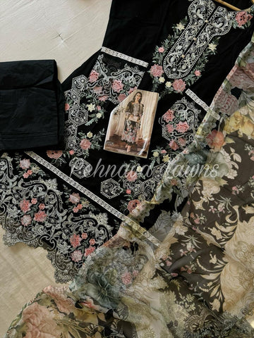 Black Casual Wear Cotton Suit-3771